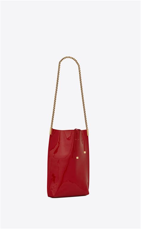 suzanne ysl|Saint Laurent Suzanne Small Shoulder Bag in Patent Leather.